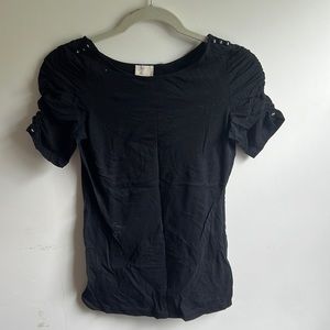 Anthropologie black short sleeve small